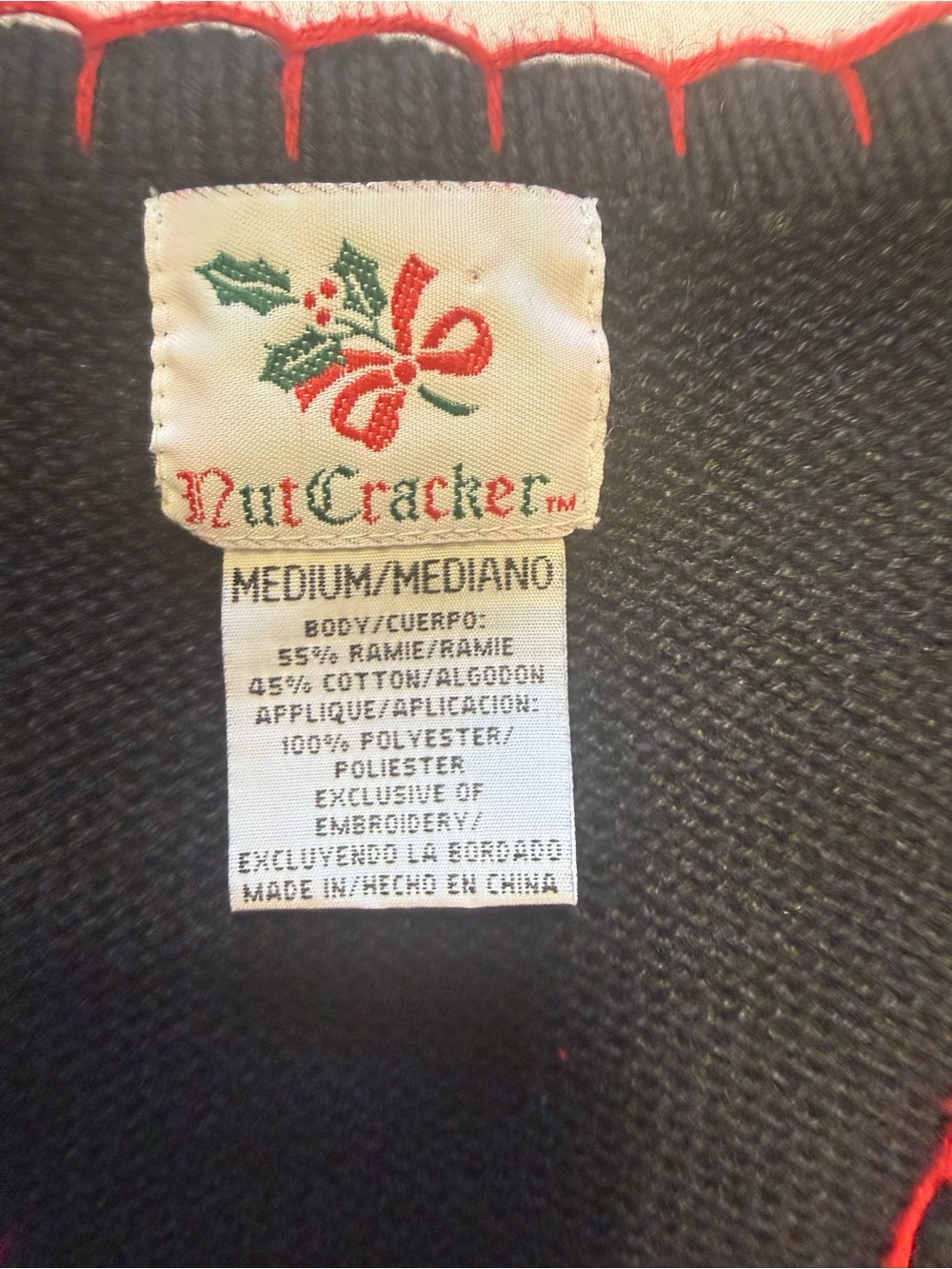 Festive Snowman Embroidered Black Holiday Vest - Picture 2 of 4